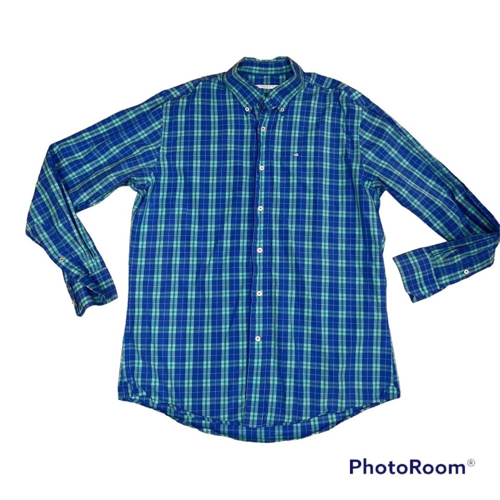 Southern Tide Green & Blue Plaid Skipjack Button Down Long Sleeve Shirt Medium